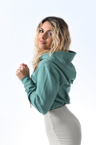 Green Crop Top Sweatshirt Green Crop Top Sweatshirt