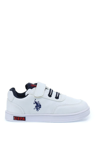 U.S. Polo Assn. Boys White/Navy Sneaker Shoes (Cameron) U.S. Polo Assn. Boys White/Navy Sneaker Shoes (Cameron)