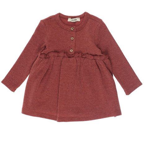 Pletena haljina za devojčicu cigla crvena Pletena haljina za devojčicu cigla crvena