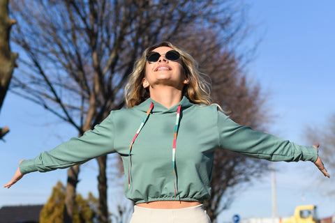 Green Crop Top Sweatshirt Green Crop Top Sweatshirt