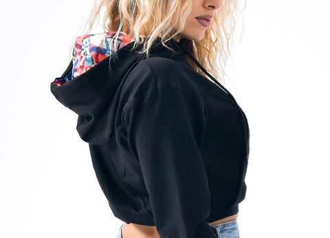 Black Crop Top Sweatshirt Black Crop Top Sweatshirt