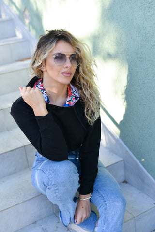 Black Crop Top Sweatshirt Black Crop Top Sweatshirt