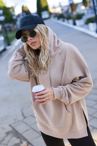 Oversize Dark Beige Sweat Dress Oversize Dark Beige Sweat Dress