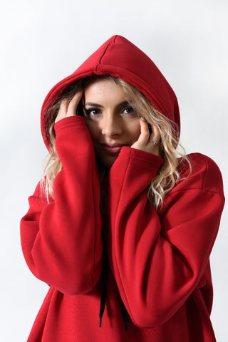 Oversize Red Sweat Dress Oversize Red Sweat Dress