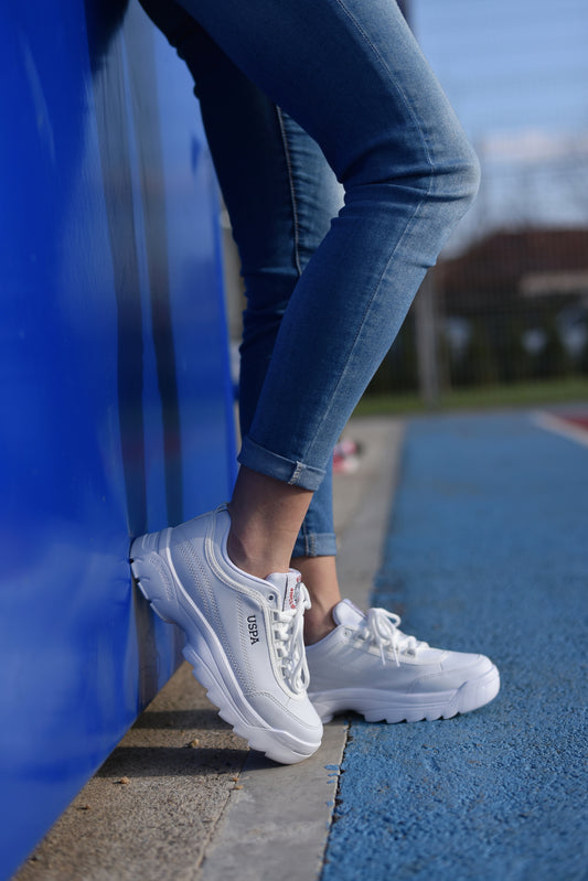 Women's White Sneaker Shoes (Meiko)