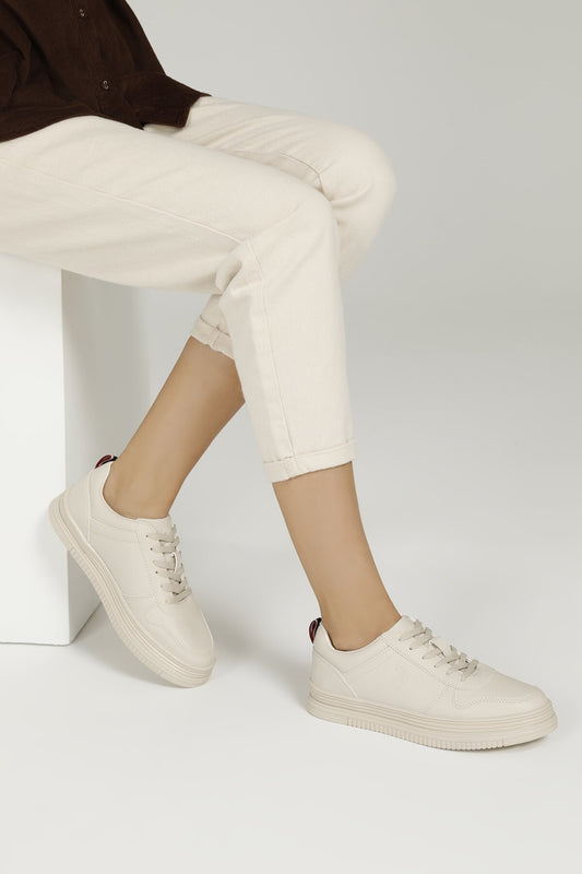 Women's Beige Sneaker Shoes (Suri)