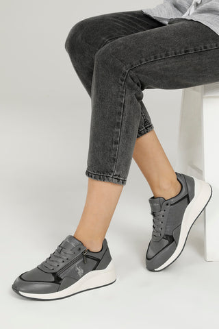 Women's Dark Grey Sneaker Shoes (Vidya)