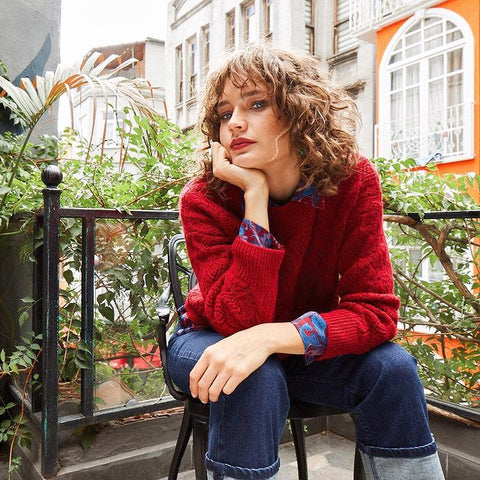 Knitted Burgundy Sweater