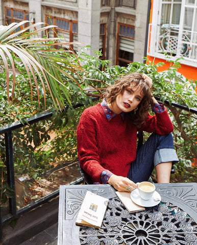 Knitted Burgundy Sweater