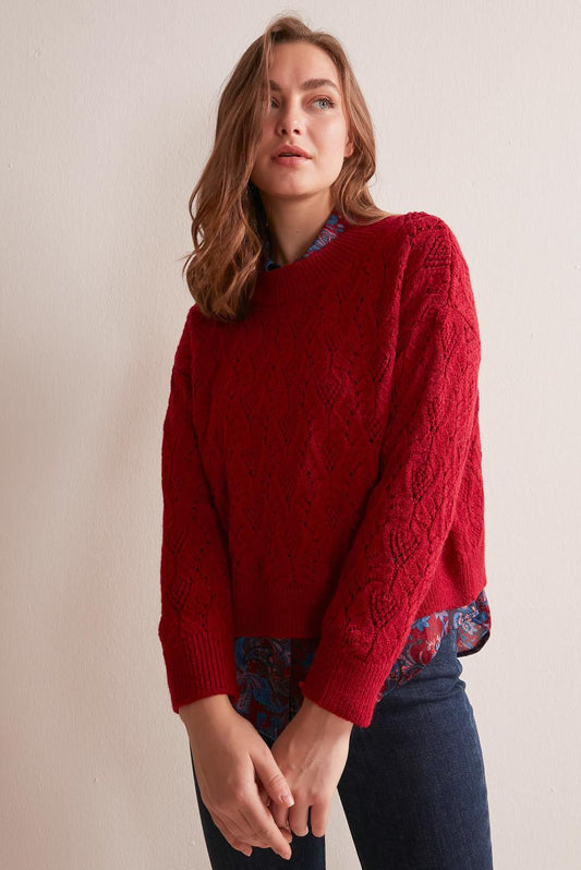 Knitted Burgundy Sweater