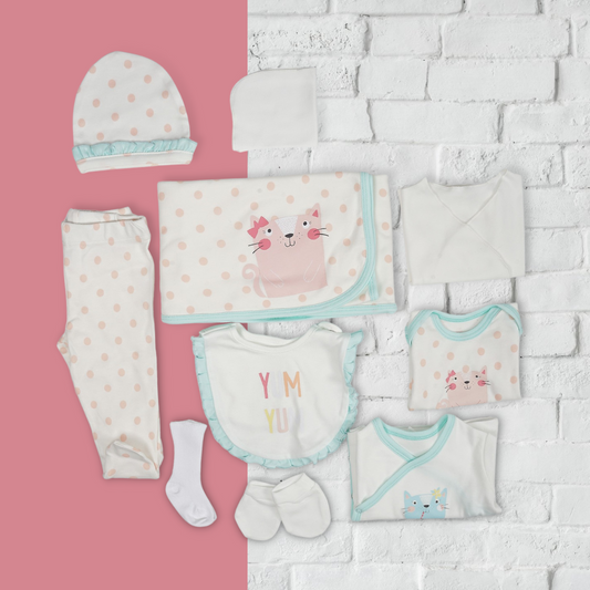 10 Pieces Newborn Set for Baby Girls