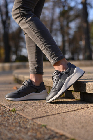 Women's Dark Grey Sneaker Shoes (Vidya)