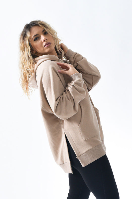 Oversize Dark Beige Sweat Dress