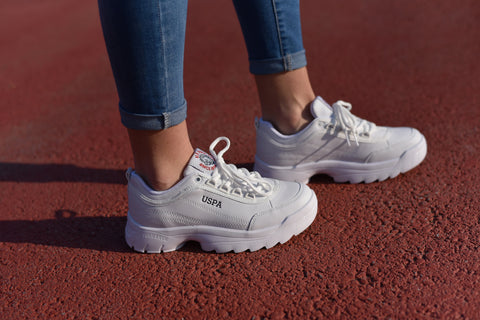 Women's White Sneaker Shoes (Meiko)