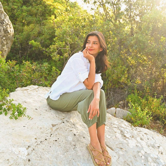 Khaki Modal Trousers