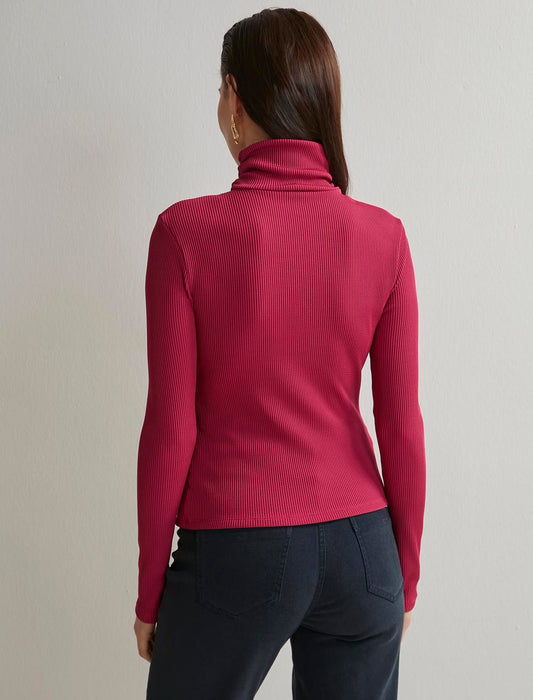 Fuchsia Turtleneck Blouse