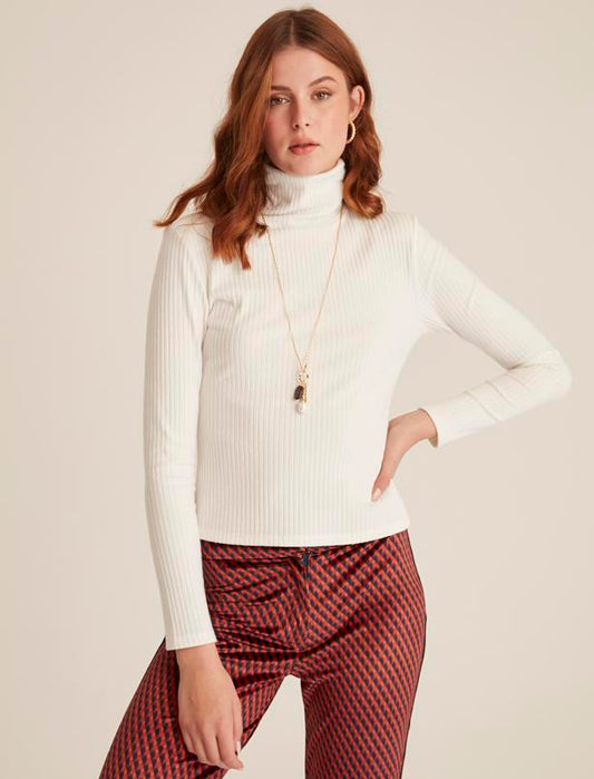 Turtleneck Ecru Blouse