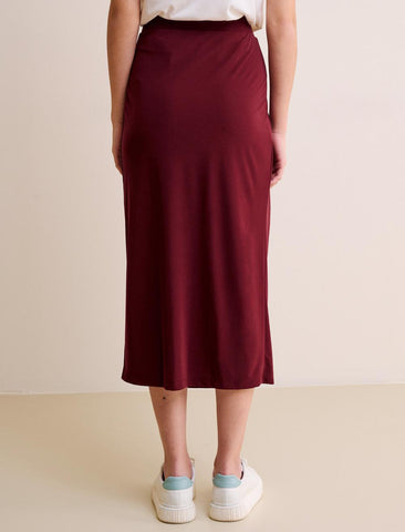 Burgundy Slitted Skirt