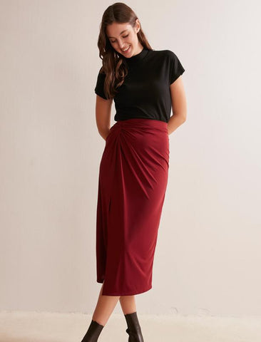 Burgundy Slitted Skirt