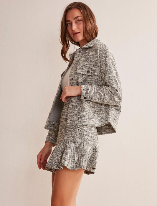 Grey mini Knitted Skirt