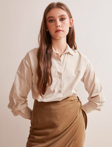 Beige Poplin Shirt