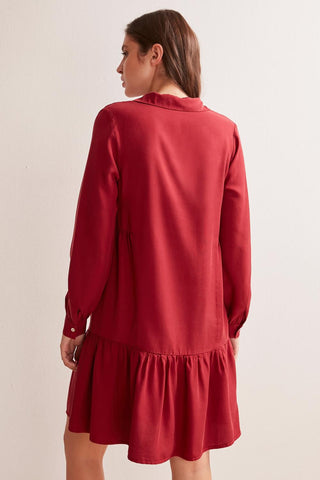 Burgundy Gabardine Dress