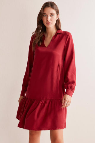 Burgundy Gabardine Dress