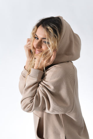 Oversize Dark Beige Sweat Dress